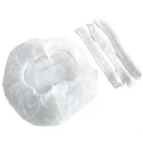 Bonete unica folosinta, elastic dublu, albe, spunbond, 52 cm, 100 buc