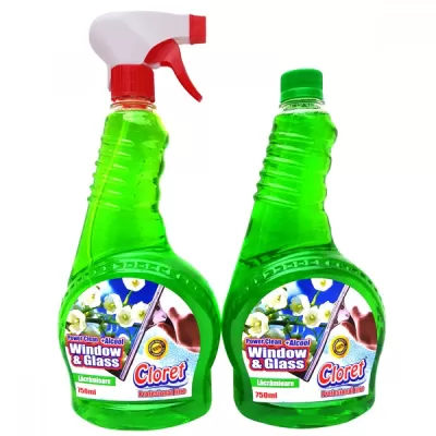 Cloret Promo detergent de geamuri, pulverizator + rezerva 1.5L, Lacramioara