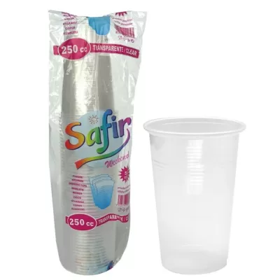 Pahare de plastic 250ml 50buc/set Transparent  PP