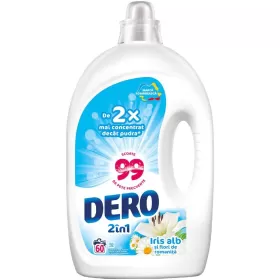 Dero detergent de rufe lichid 3L 2 in 1 Iris Alb Si Flori De Romanita