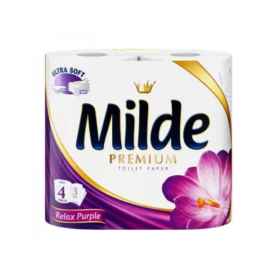 Milde hartie igienica parfumata, 4 role/set, 3 str, Relax Purple