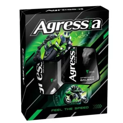 Agressia caseta 2 piese spuma de ras 200ml + deodorant 150ml Active