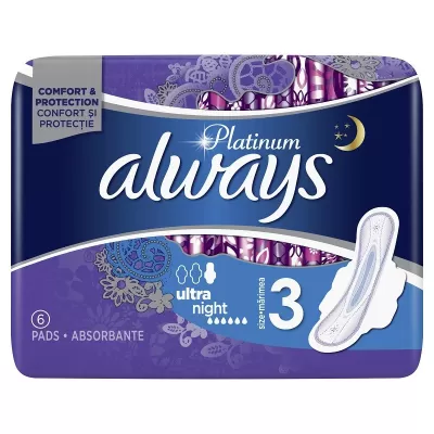 Always Platinum absorbante 6 buc/set Ultra Night