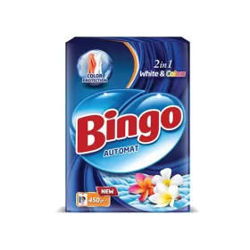 Bingo detergent de rufe automat pudra 450g 2 in 1 White & Colors