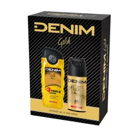 Denim caseta 2 piese deodorant spray 150ml + gel de dus 250ml Gold