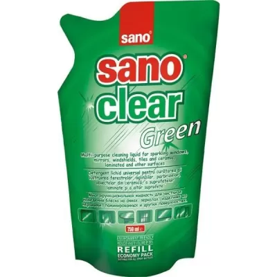 Sano Clear rezerva detergent de geamuri 750 ml Green