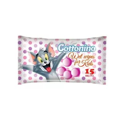 Cottonino Servetele Umede Tom Si Jerry 15 Buc. Bubble Gum