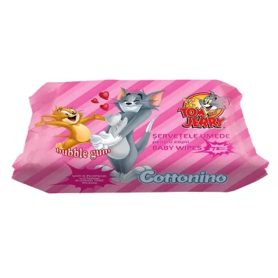 Cottonino Servetele Umede Tom Si Jerry 72 Buc. Bubble Gum