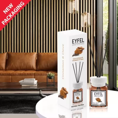 Eyfel odorizant de camera cu bete 120ml, Cinnamon & Clove (Scortisoara si cuisoare)