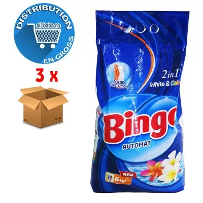 Bingo detergent pudra automat 6kg 2in1 White&Colors