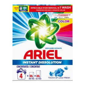 Ariel detergent automat de rufe pudra 300 gr, 4 spalari Touch of Lenor Fresh Color
