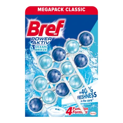 Bref Power Aktiv odorizant pentru toaleta 3 buc x 50 gr Ocean