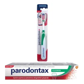Set Parodontax pasta de dinti 75 ml Fluoride + periuta de dinti Interdental Extra Soft