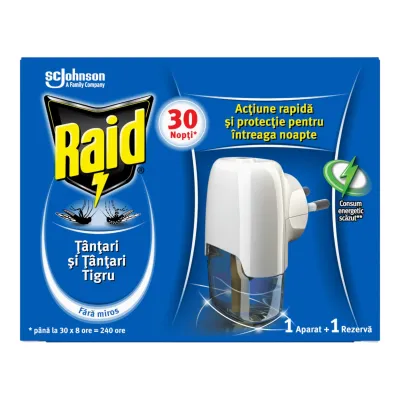 Raid aparat electric + rezerva lichida 21 ml, 30 nopti