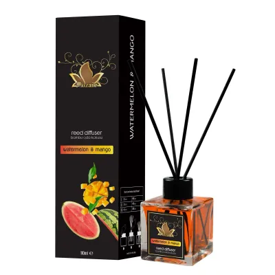 Mozaic odorizant de camera cu bete 110ml, Watermelon & Mango (Pepene verde & Mango)