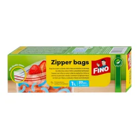 Fino pungi alimentare zipper 1L 20 buc/rola cu fermoar dublu