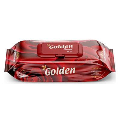 Golden wet wipes with lid 120 pcs Rose