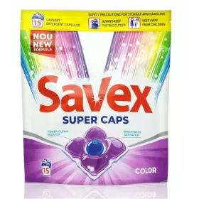 Savex detergent rufe automat super capsule 15 Buc 2in1 Color