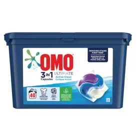 Omo Ultimate detergent rufe automat Trio capsule 40 buc Active Clean