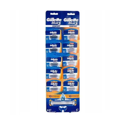 Gillette aparat de ras de unica folosinta Blue III Card 10 Comfort