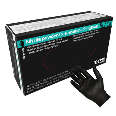 Nitril examination gloves, black, 100 pcs / box