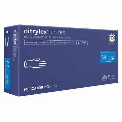 Nitrylex beFree nitrile gloves, unpaved, blue, 100 pcs
