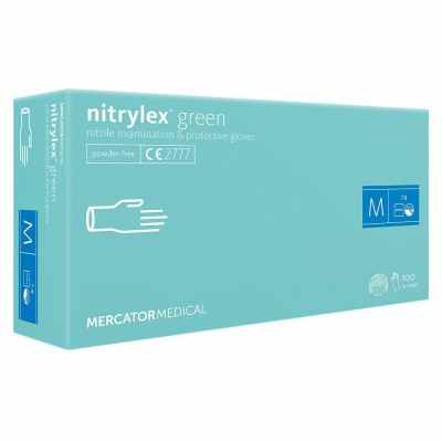 Nitrylex manusi din nitril, nepudrate, verde, 100 buc